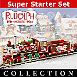 Rudolph's Christmas Town Express Electric Train Collection With Super Starter Set
